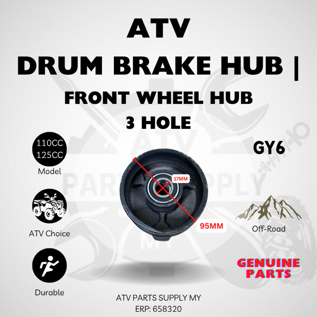 ATV GY6 | วัวน้อย | 110CC | 125CC | 3 รู | ดุมล้อหน้า | ดุมเบรกดรัม | สินค้าพร้อมส่ง
