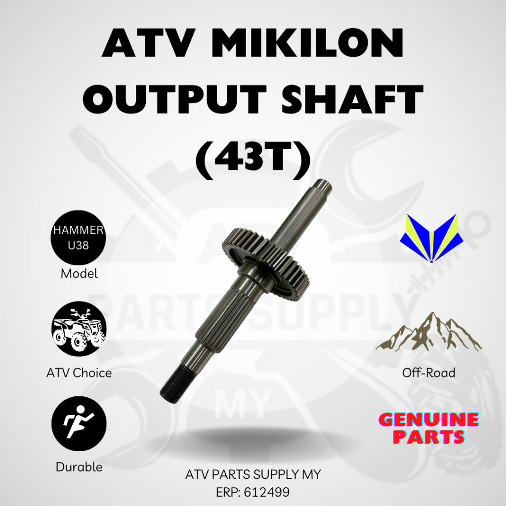 ATV Mikilon Hammer U38 | Albero retromarcia | Albero di uscita | Ingranaggio retromarcia | Albero di trasmissione | Tamburo | Forcella del cambio | Scatola del cambio