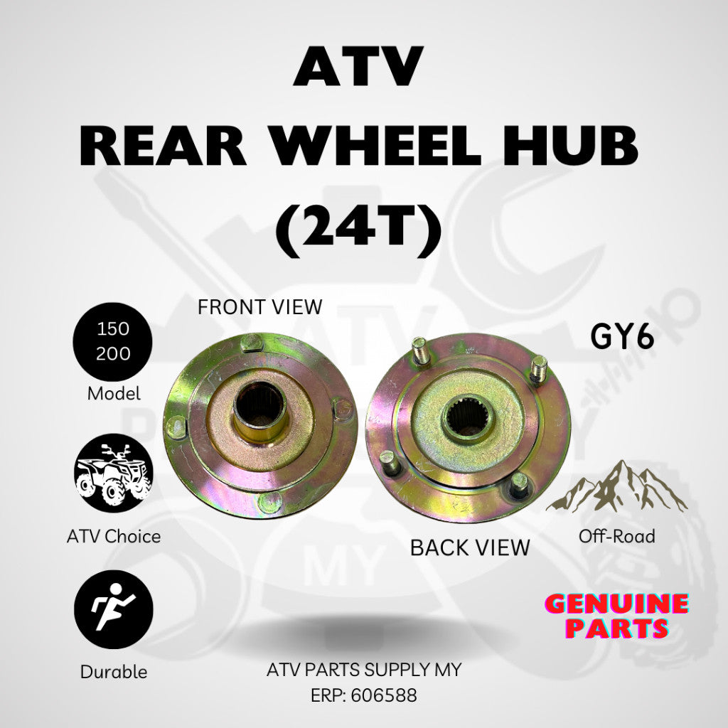 ATV GY6 Heavy Duty Rear Axle 820MM / 34T | Rear Brake Disc Holder | Sprocket Holder | Wheel Hub | Wheel Nut Set