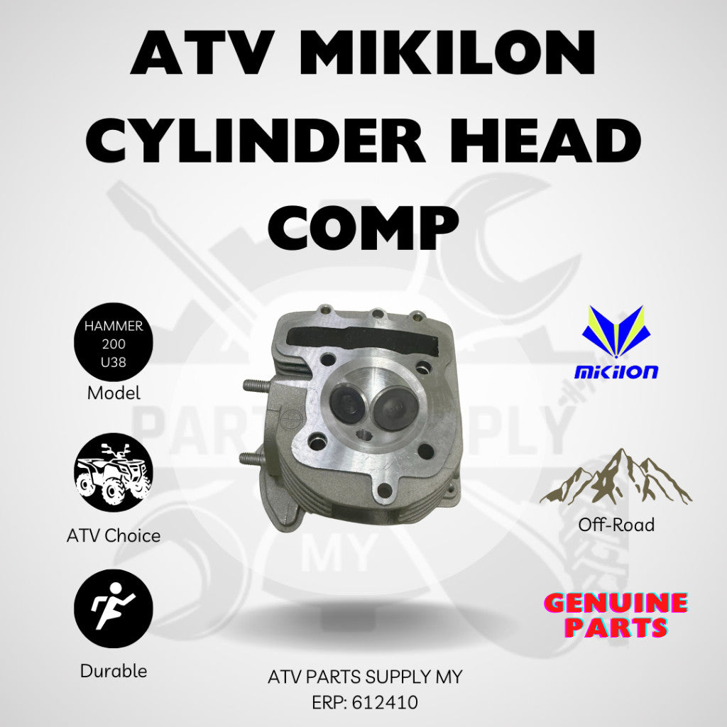 ATV Cylinder Head Comp for Mikilon Hammer 200 | U38 | Original Mikilon Part | Ready Stock | Head Cylinder