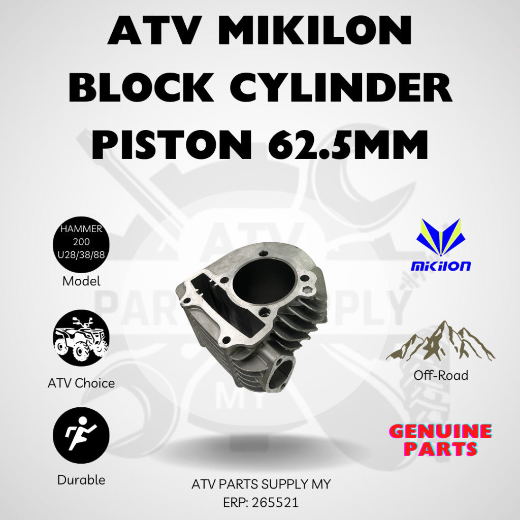 ATV Block Cylinder Piston 62.5mm for Mikilon Hammer 200 | U28 | U38 | Original Parts | Ready Stock