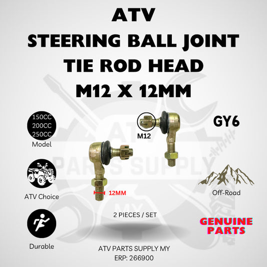 ATV M12 Steering Ball Joint | Tie Rod Head | M12x12MM for GY6 | 150CC | 200CC | 250CC | Ready Stock 📌