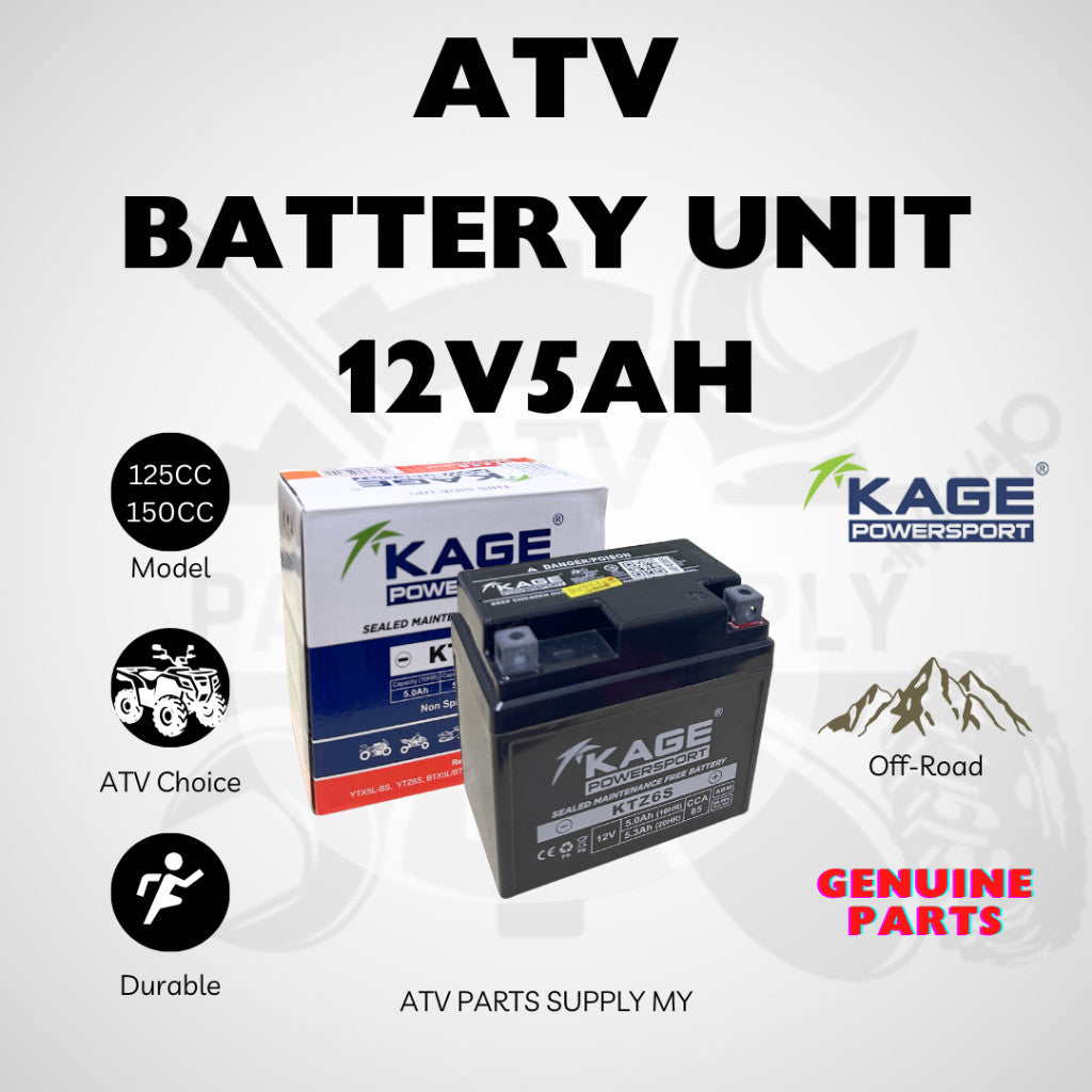 ATV Battery Unit | 12V5AH | Bateri | For 125CC | 150CC | GY6 | LEM | Kage Powersports