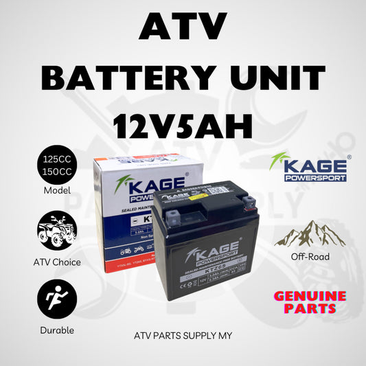 ATV Battery Unit | 12V5AH | Bateri | For 125CC | 150CC | GY6 | LEM | Kage Powersports