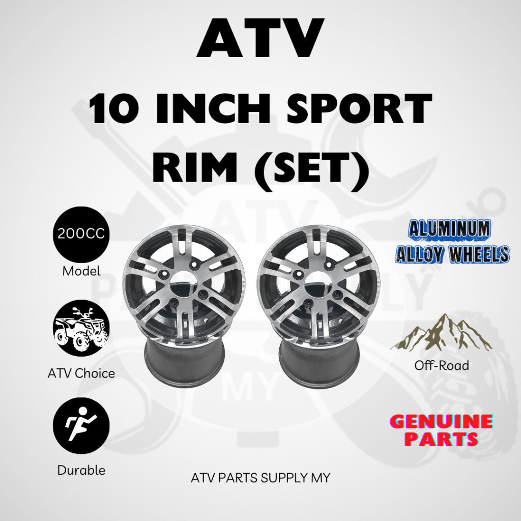 ATV 200CC 10 Inch Sport Rim Set | Aluminium Alloy Wheel | Light Weight | Mikilon | Linhai | Tao Motor | GY6
