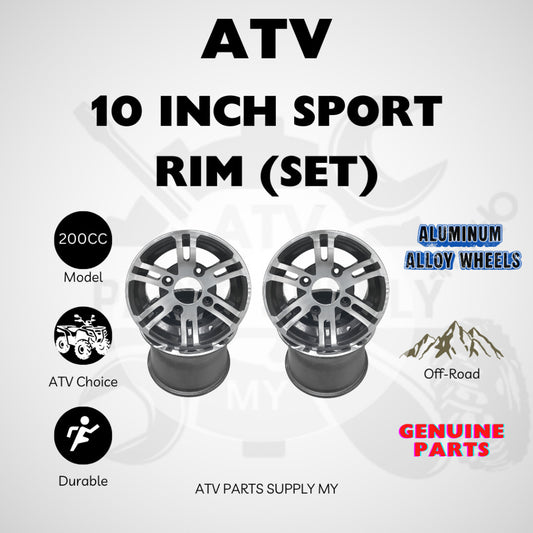 ATV 200CC 10 Inch Sport Rim Set | Aluminium Alloy Wheel | Light Weight | Mikilon | Linhai | Tao Motor | GY6