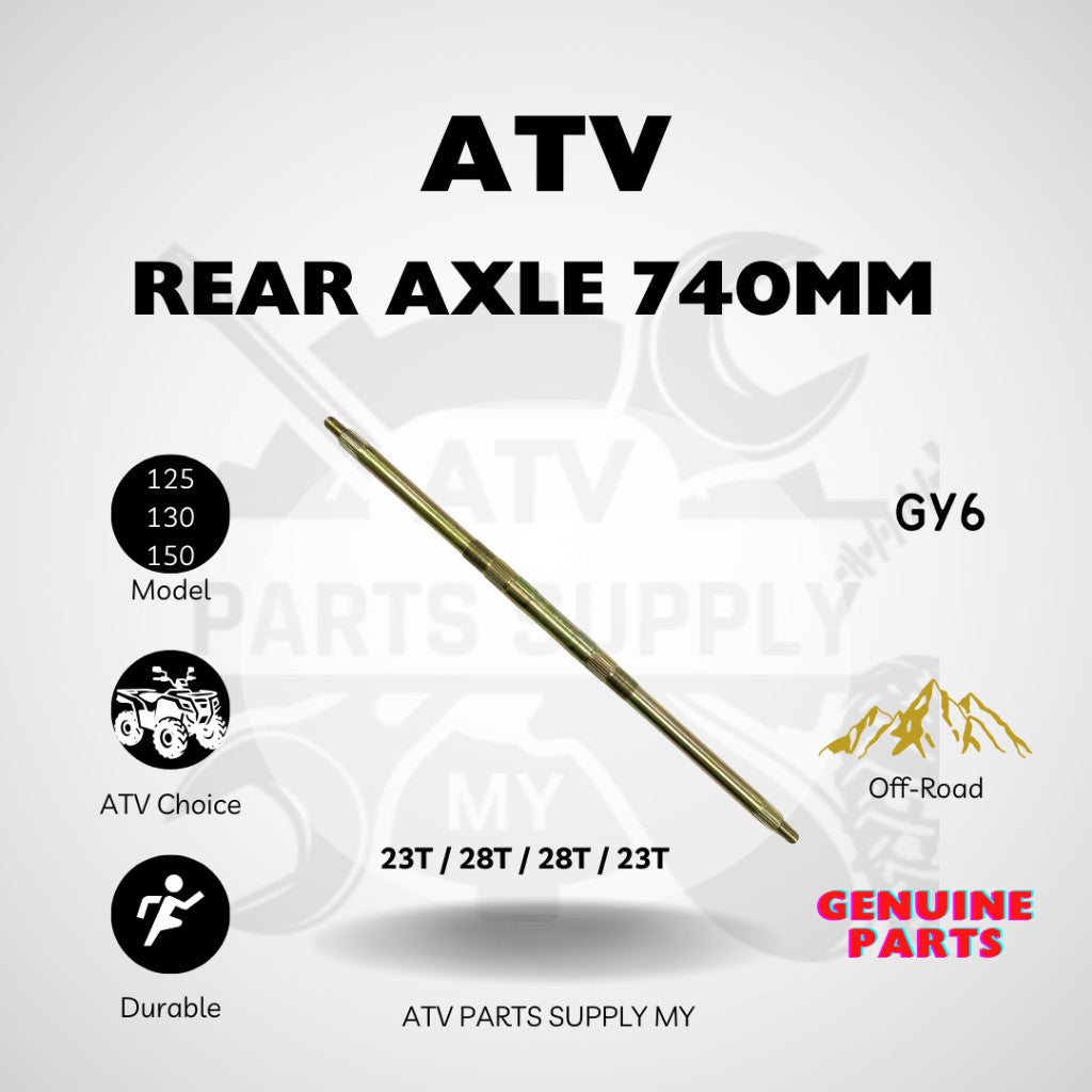 เพลาล้อหลัง ATV 740 มม. | น็อต M16 สำหรับ GY6 | มินิ ATV | 125CC | 130CC | 150CC | พร้อมส่ง 📌