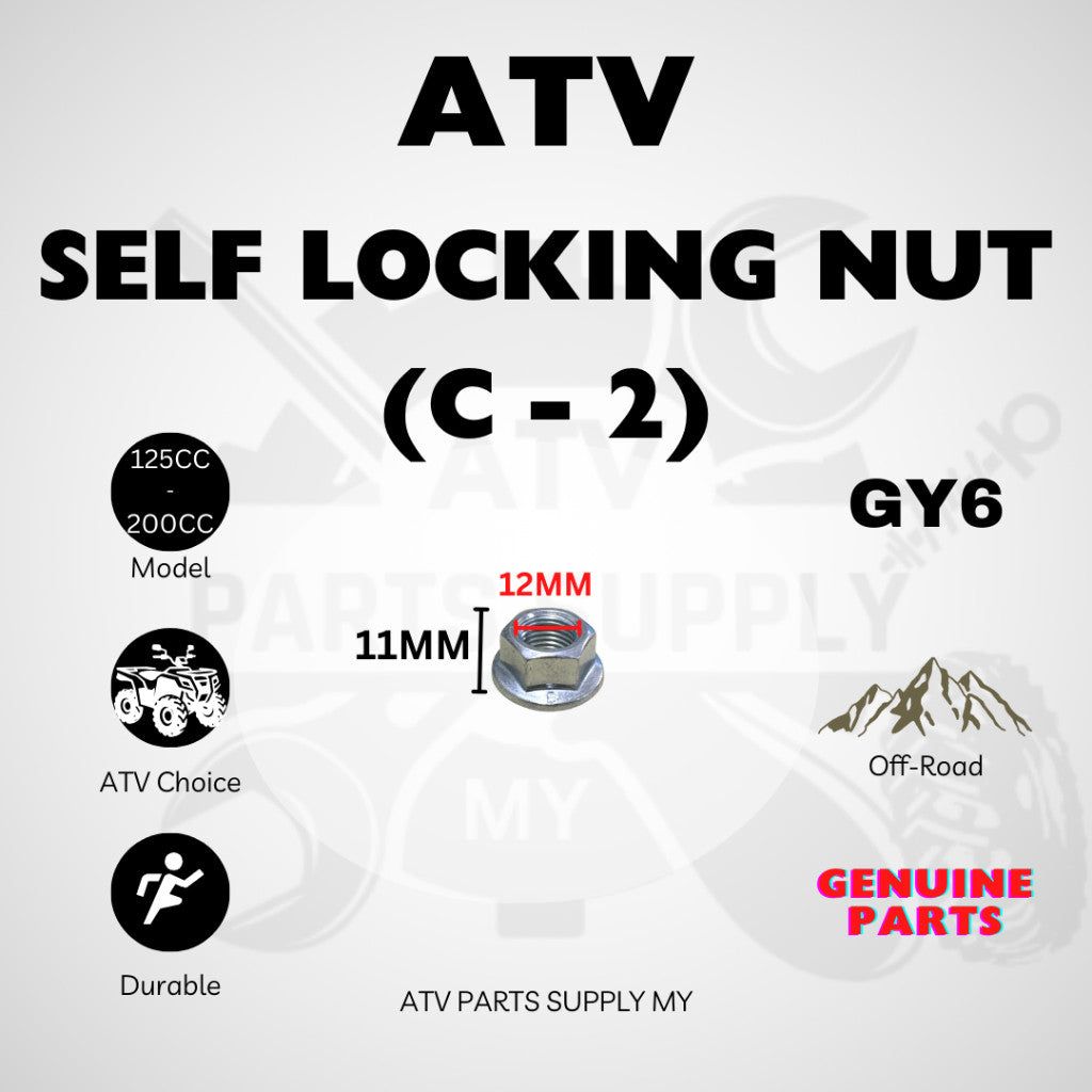 ATV Self Locking Nut | Anti Loose | M16 | M14 | M12 | M10 | M6 | Original ATV Parts | Lock Nut | Clutch Pulley Nut