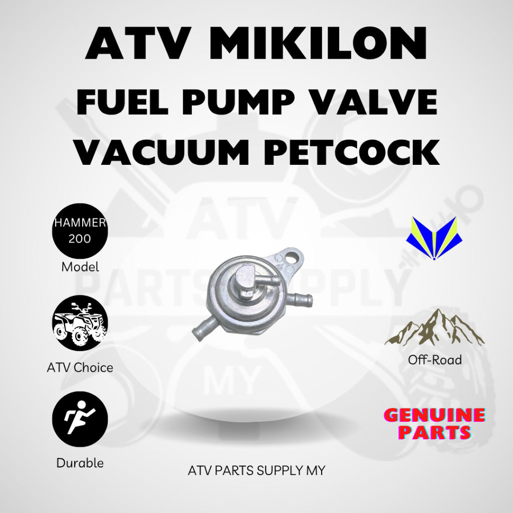 ATV Mikilon Hammer 200 | Original Fuel Pump Valve Vacuum Petcock | 3 Hole Fuel Valve | Original Mikilon Parts