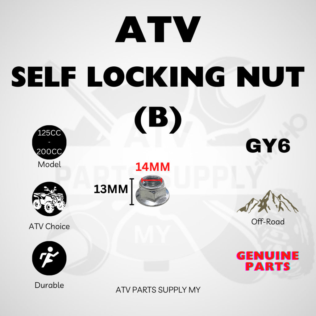 ATV Self Locking Nut | Anti Loose | M16 | M14 | M12 | M10 | M6 | Original ATV Parts | Lock Nut | Clutch Pulley Nut