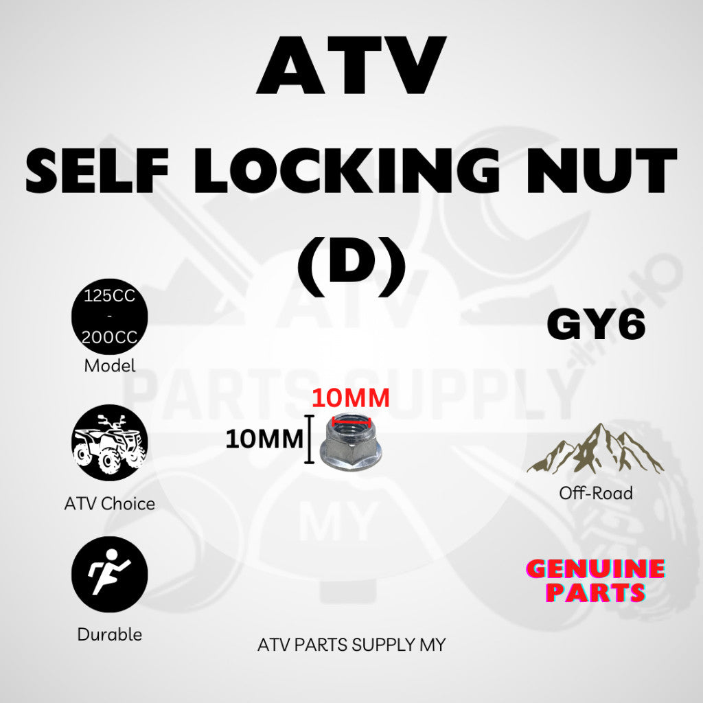 ATV Self Locking Nut | Anti Loose | M16 | M14 | M12 | M10 | M6 | Original ATV Parts | Lock Nut | Clutch Pulley Nut