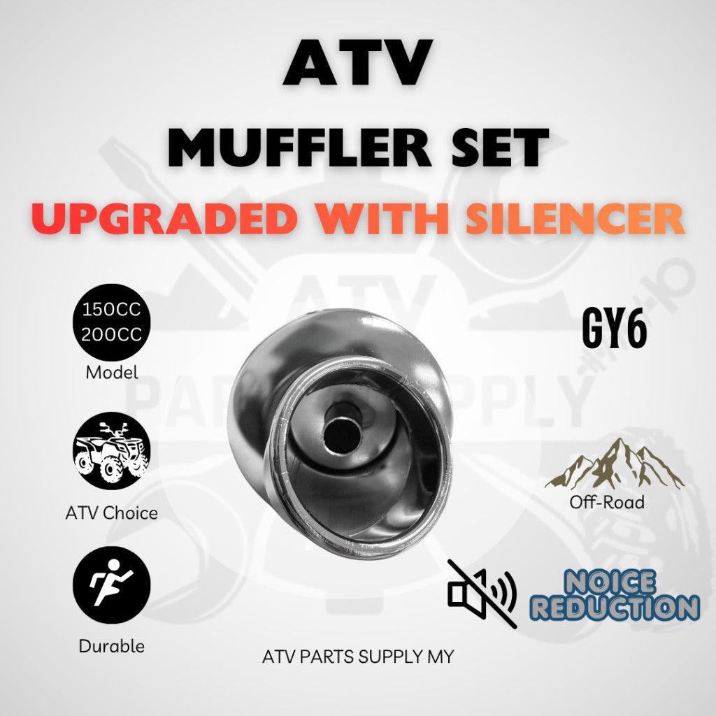 ATV GY6 Big Bull 200cc | Marmitta Completa | Sistema di Scarico | Silenziatore | Ricambi Originali ATV