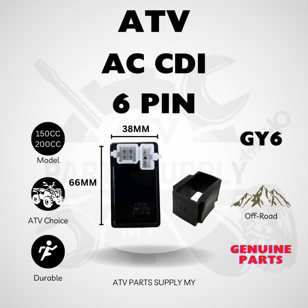 ATV AC CDI 6 Pin for GY6 LEM | Mikilon U28 | Big bull | Small bull | Square Head | Ready stock in Malaysia