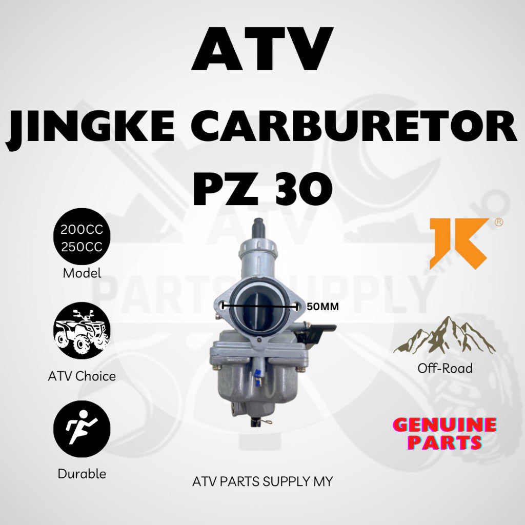 คาร์บูเรเตอร์ ATV JINGKE | PZ30 | อะไหล่ ATV แท้ | วาล์ว 3 เฟส | TITAN 250 | HAMMER PRO U68 | PENTORA 250 | คาร์บูเรเตอร์