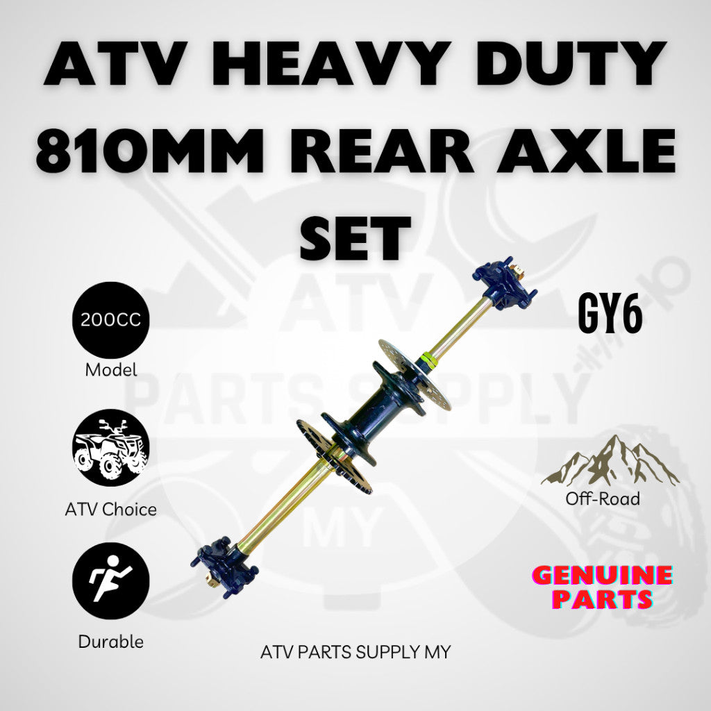 ATV GY6 810MM Heavy Duty Rear Axle Set | 32T | Rear Sprocket | Rear Brake Disc | Big Bull | LEM