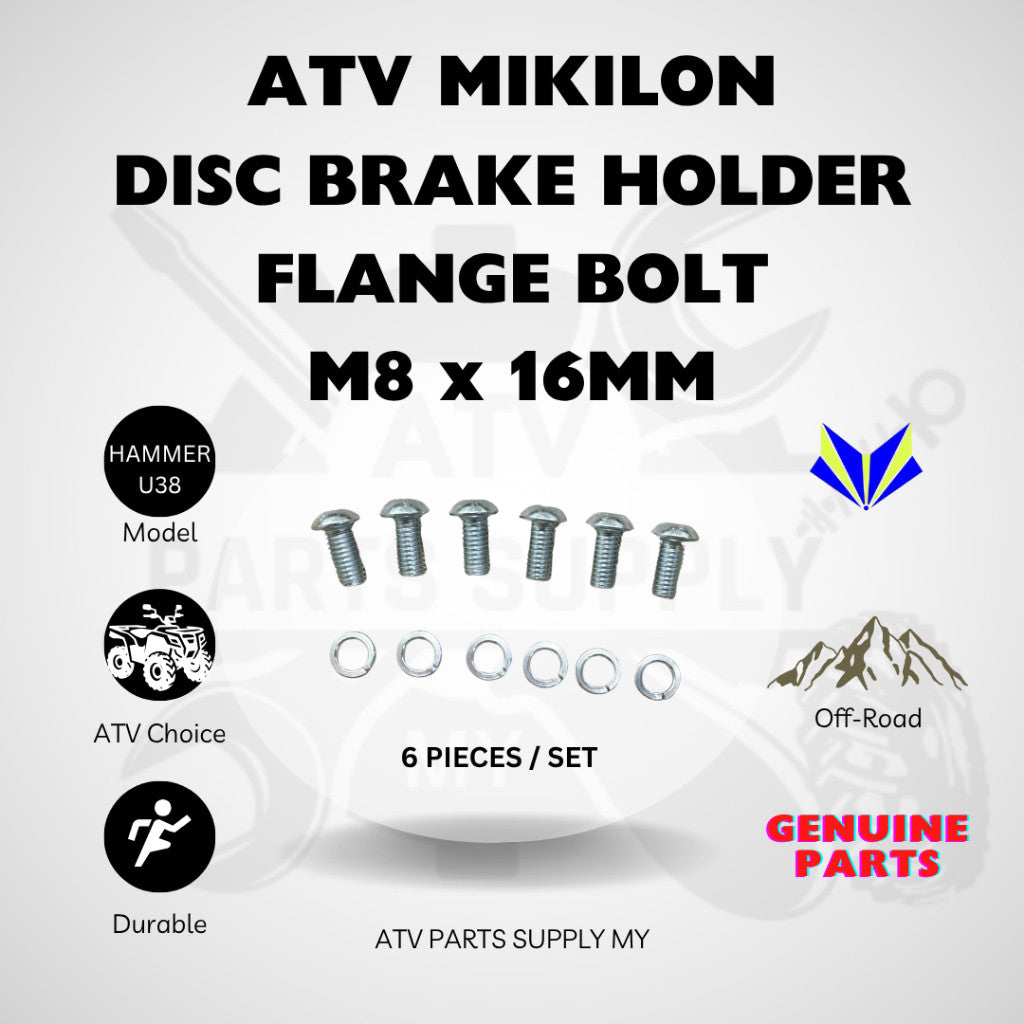 ATV Mikilon Hammer 200 | U38 | Disc Brake Holder Flange Bolt | Skru | M8 x 16MM | Original Mikilon Parts