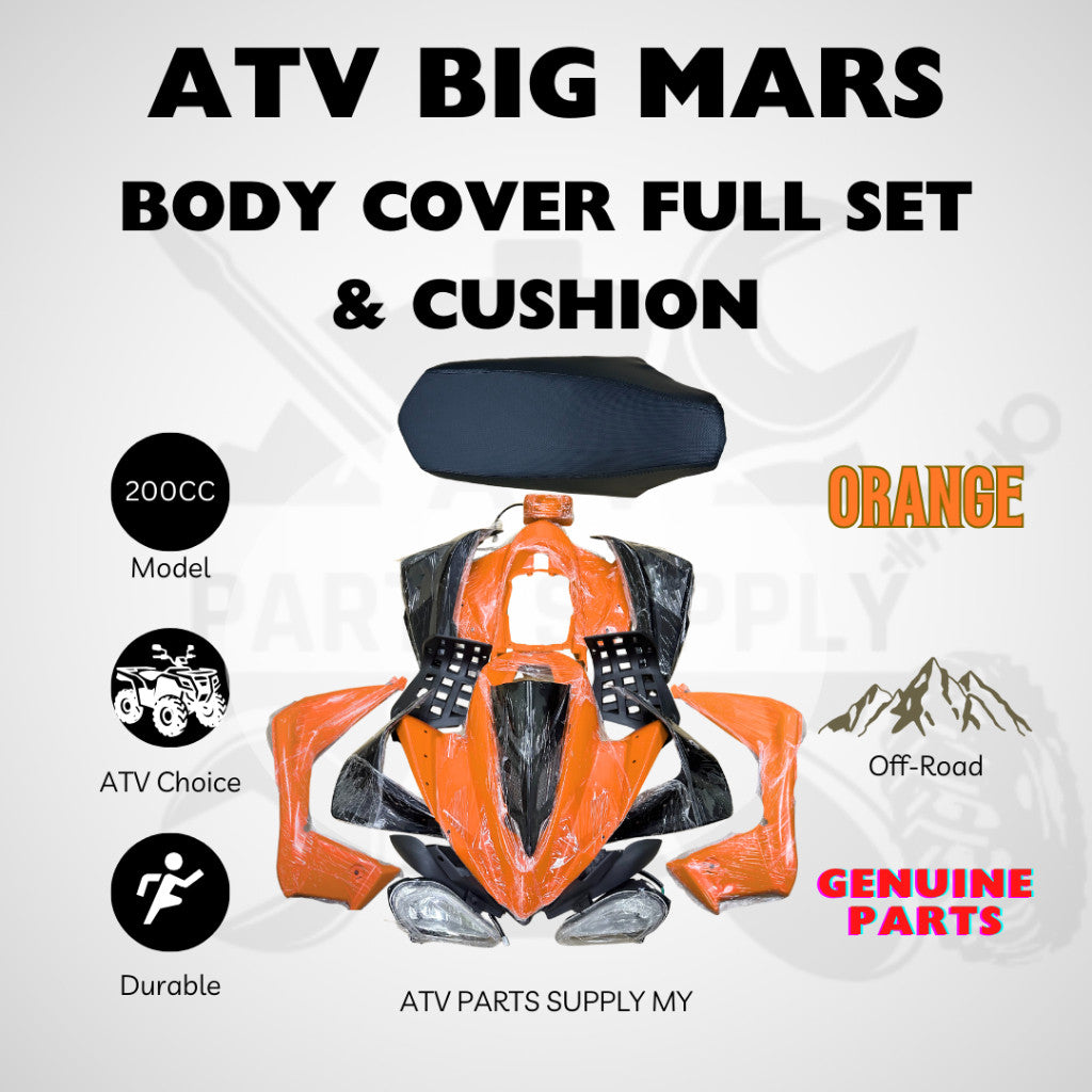 ATV Big Mars | 200cc | Full Body Cover Set | Seat Cushion | Body Frame | Head Lamp | LED
