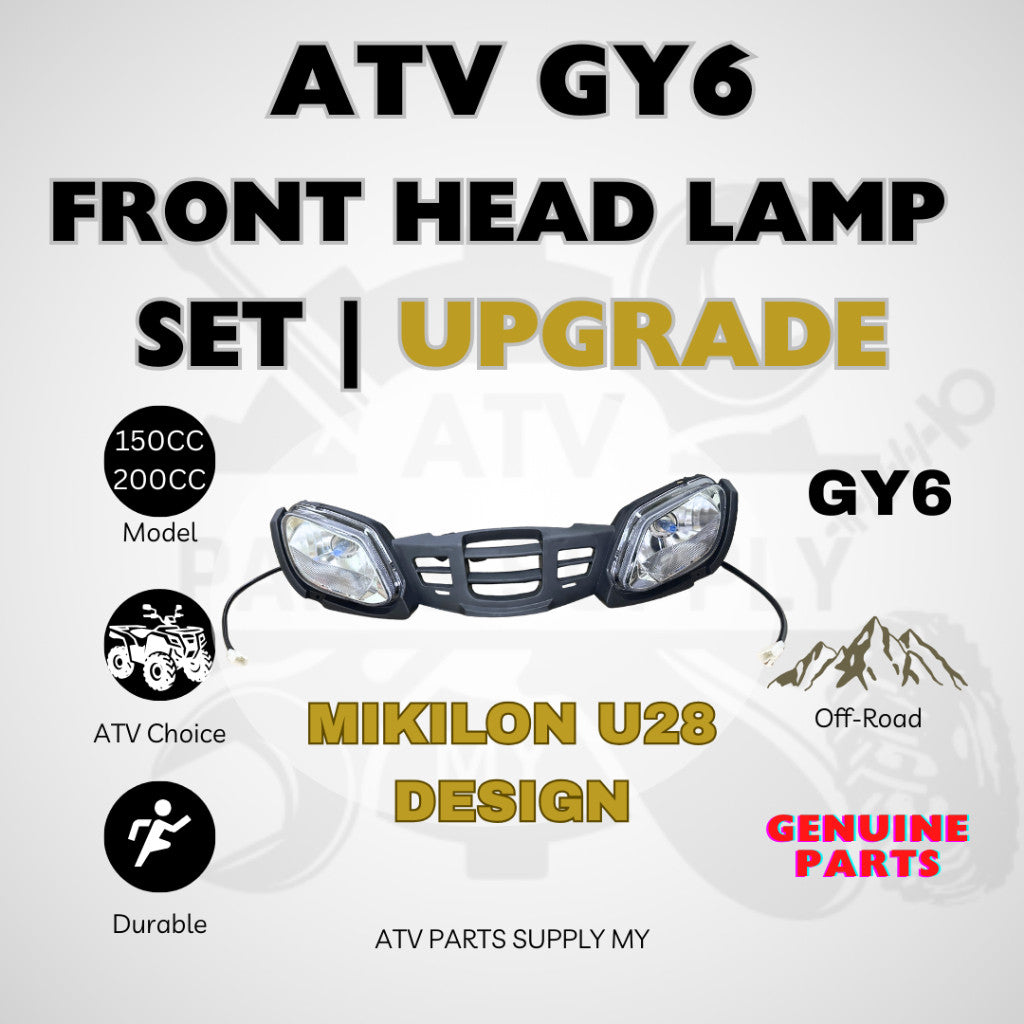 ATV GY6 200CC Head Lamp Set | Upgrade | Mikilon U28 |  GY6 | Front Cover | Light