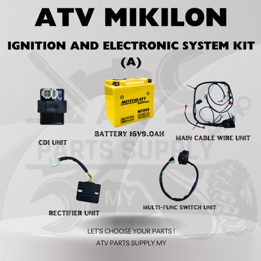 ATV MIKILON Hammer 200cc Ignition & Electronic System (CDI, Rectifier, Battery, Main Cable, 5-Way Switch)