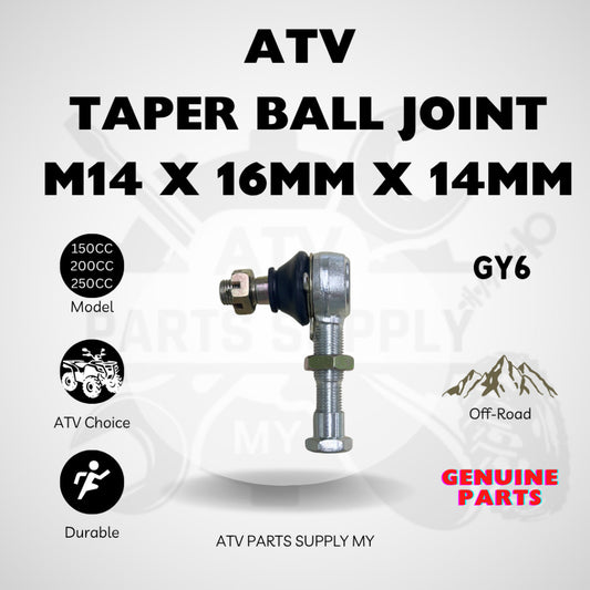 ลูกหมาก ATV แบบเทเปอร์ | ปลายคันชักแบบเทเปอร์ | M14 x 16 มม. x 14 มม. | GY6 200CC | UTV 250CC