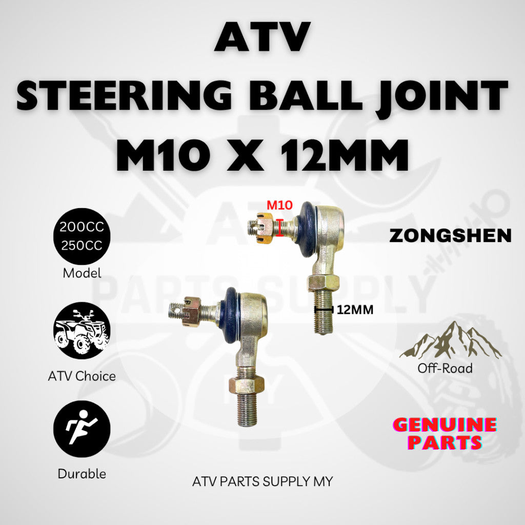 ATV ZONGSHEN 250CC | Steering Ball Joint | M10 X 12MM | 1 Pair Set | Quality ATV Parts