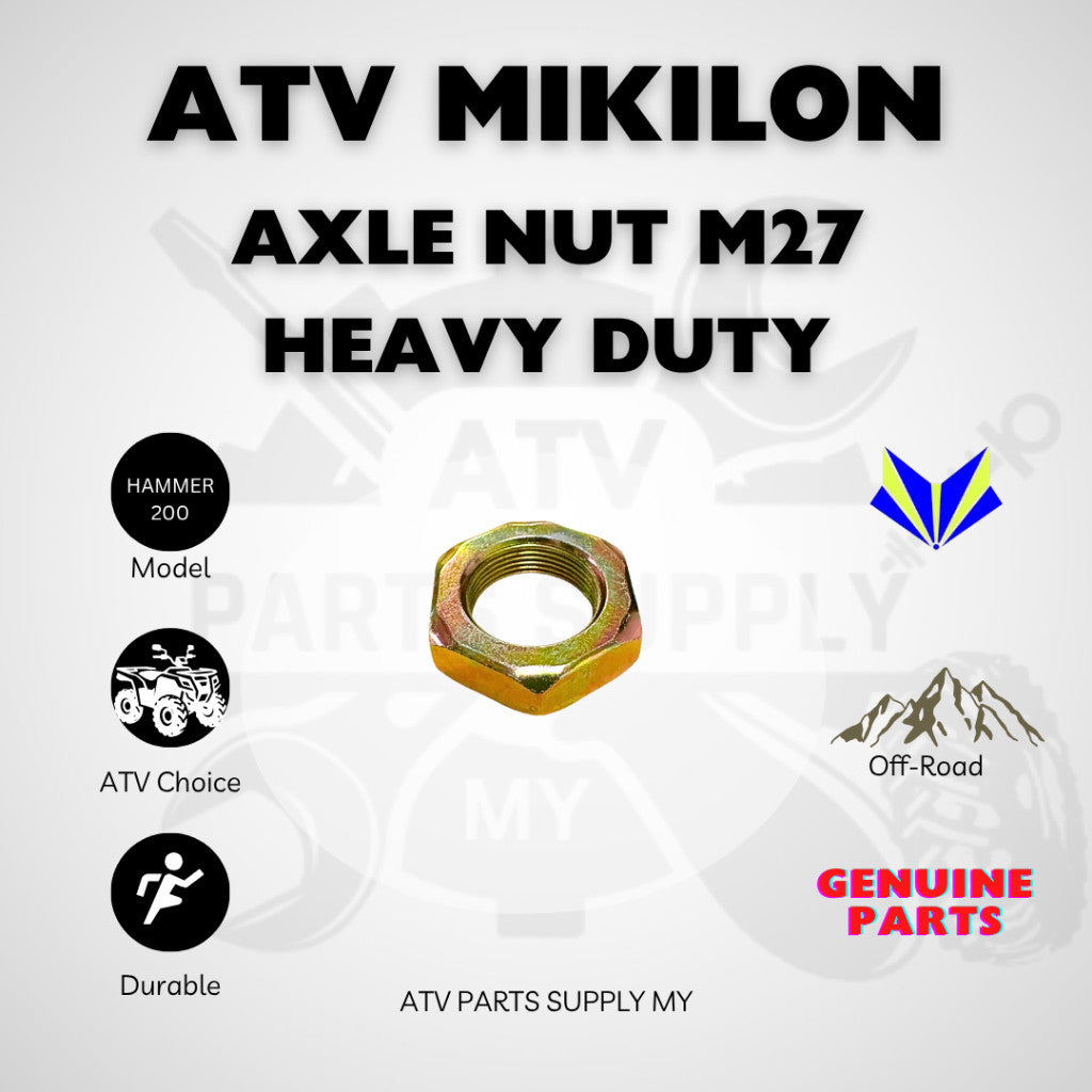 ATV Mikilon Hammer 200 | U38 | U88 | Heavy Duty Axle Nut | M27 | Original Mikilon Parts | Rear Axle