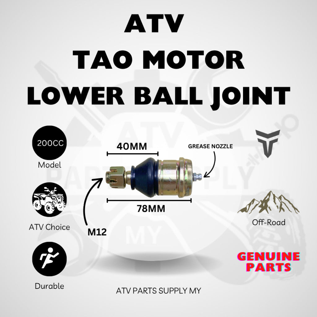 ATV Tao Motor Lower Ball Joint M12 | 78MM | Tie Rod Head | Original Tao Motor Parts