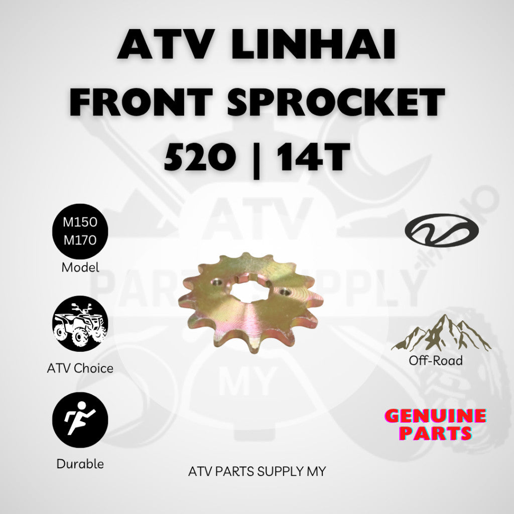 รถเอทีวี Linhai M150 | เฟืองหน้าเดิม 520 / 14T | อะไหล่แท้ Linhai