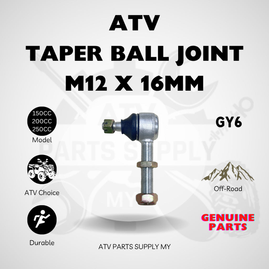 ATV Taper Ball Joint | Taper Tie Rod Head | M12x16MM | M12 x 16MM x 14MM | GY6 | 200CC