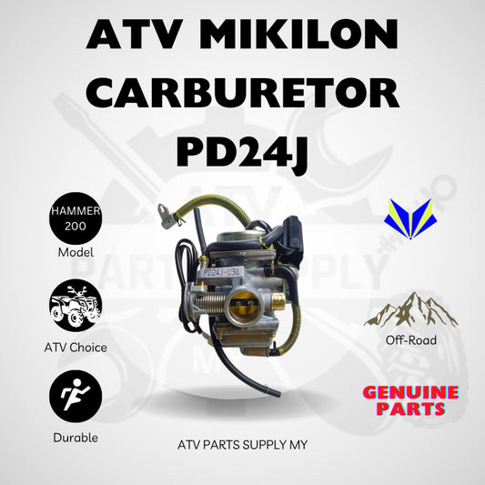 ATV Original คาร์บูเรเตอร์ PD24J | คาร์บูเรเตอร์ | อะไหล่แท้สำหรับ Mikilon Hammer 200 | U38 | Linhai | GY6