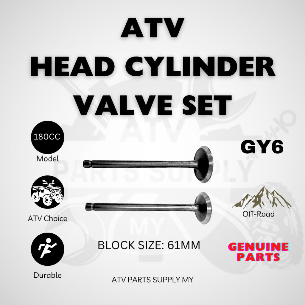 ATV GY6 180CC | Valve Set | 61MM Block Cylinder | Head Cylinder | Quality ATV Engine Parts