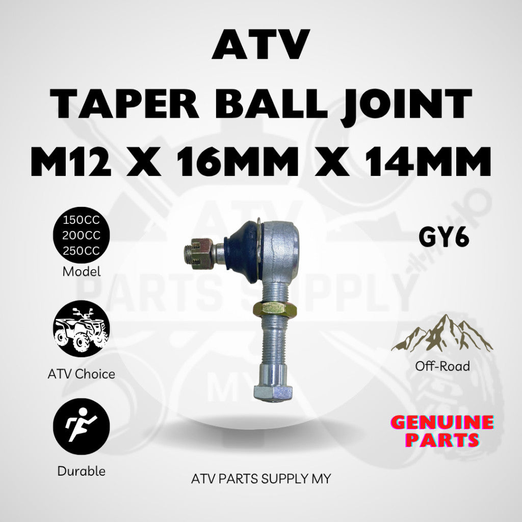 ATV Taper Ball Joint | Taper Tie Rod Head | M12x16MM | M12 x 16MM x 14MM | GY6 | 200CC