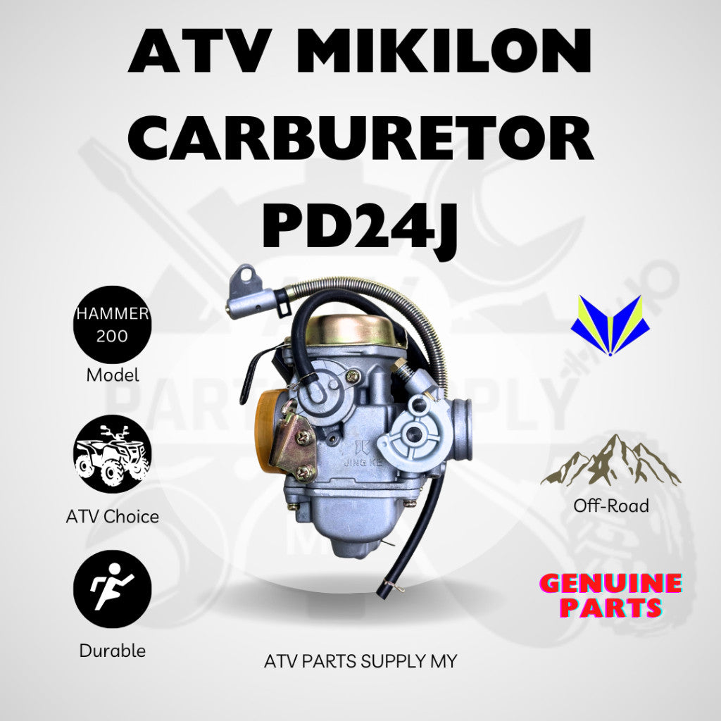 ATV Original คาร์บูเรเตอร์ PD24J | คาร์บูเรเตอร์ | อะไหล่แท้สำหรับ Mikilon Hammer 200 | U38 | Linhai | GY6