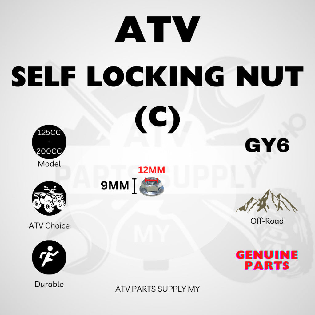 ATV Self Locking Nut | Anti Loose | M16 | M14 | M12 | M10 | M6 | Original ATV Parts | Lock Nut | Clutch Pulley Nut
