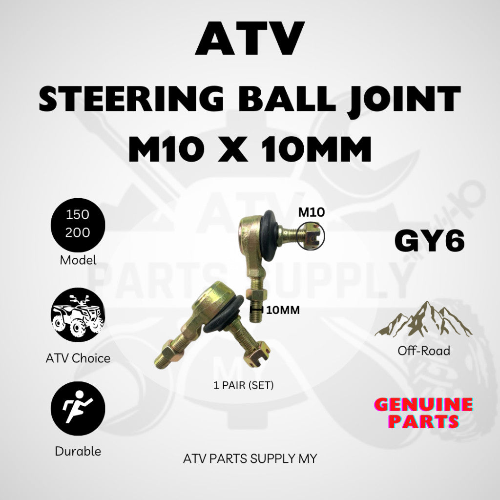 ATV M10 Steering Ball joint | 1 Pair | Tie Rod Head | M10x10mm | 200CC | High Quality