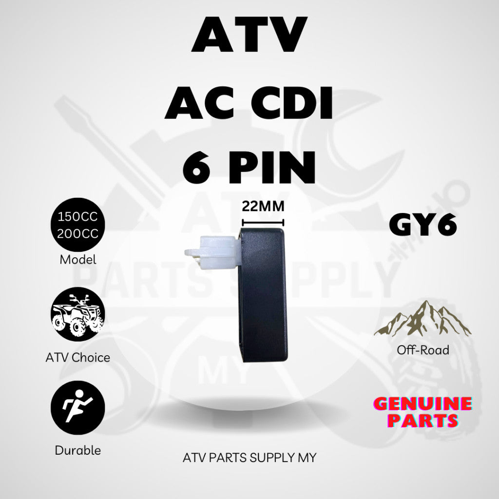 ATV AC CDI 6 Pin for GY6 LEM | Mikilon U28 | Big bull | Small bull | Square Head | Ready stock in Malaysia