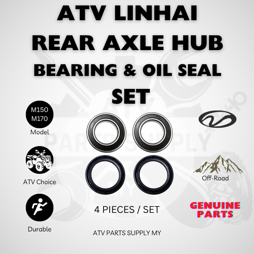 ATV Linhai M150 | Rear Axle Hub | Oil Seal Bearing Set | 4 Pieces Set | Original Linhai Parts