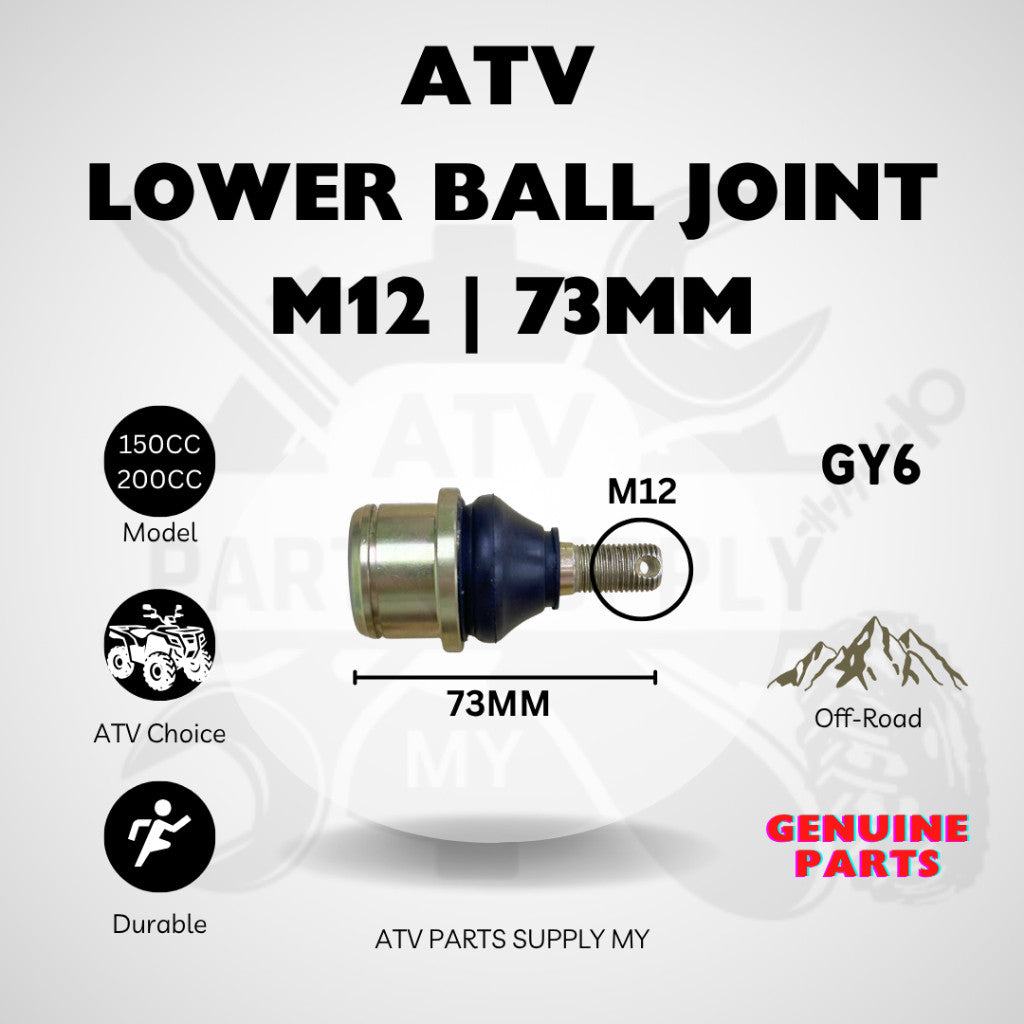 ATV Lower Arm Ball Joint M12 | 73MM | Tie Rod Head | GY6 | 150CC | 200CC