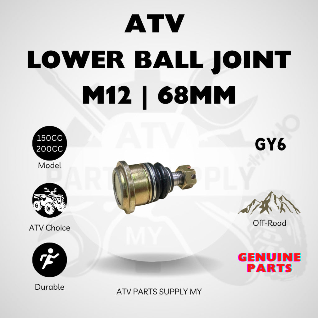 ATV Lower Arm Ball Joint M12 | 68MM | Tie Rod Head | GY6 | LEM | 150CC | 200CC