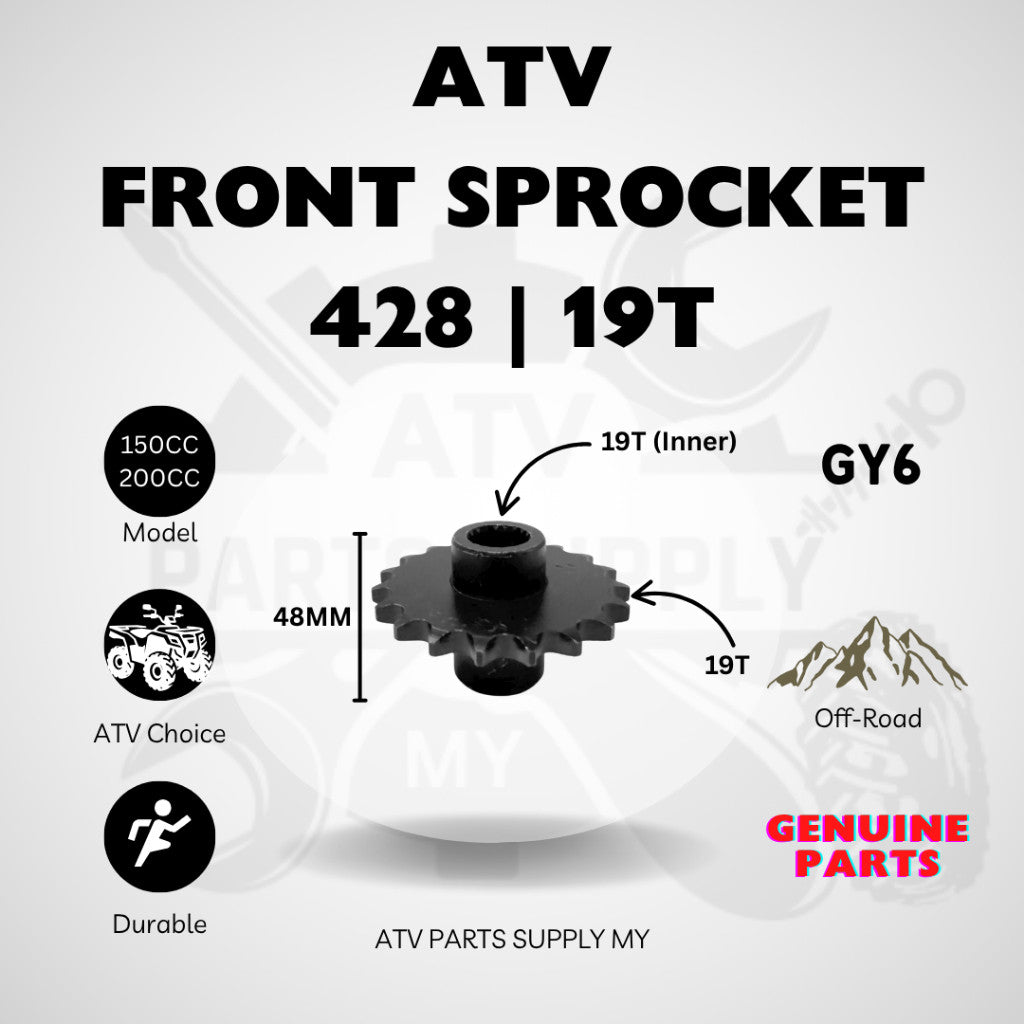 ATV Front Sprocket 428 | 19T | 19T (Inner) | 48mm for GY6 | LEM