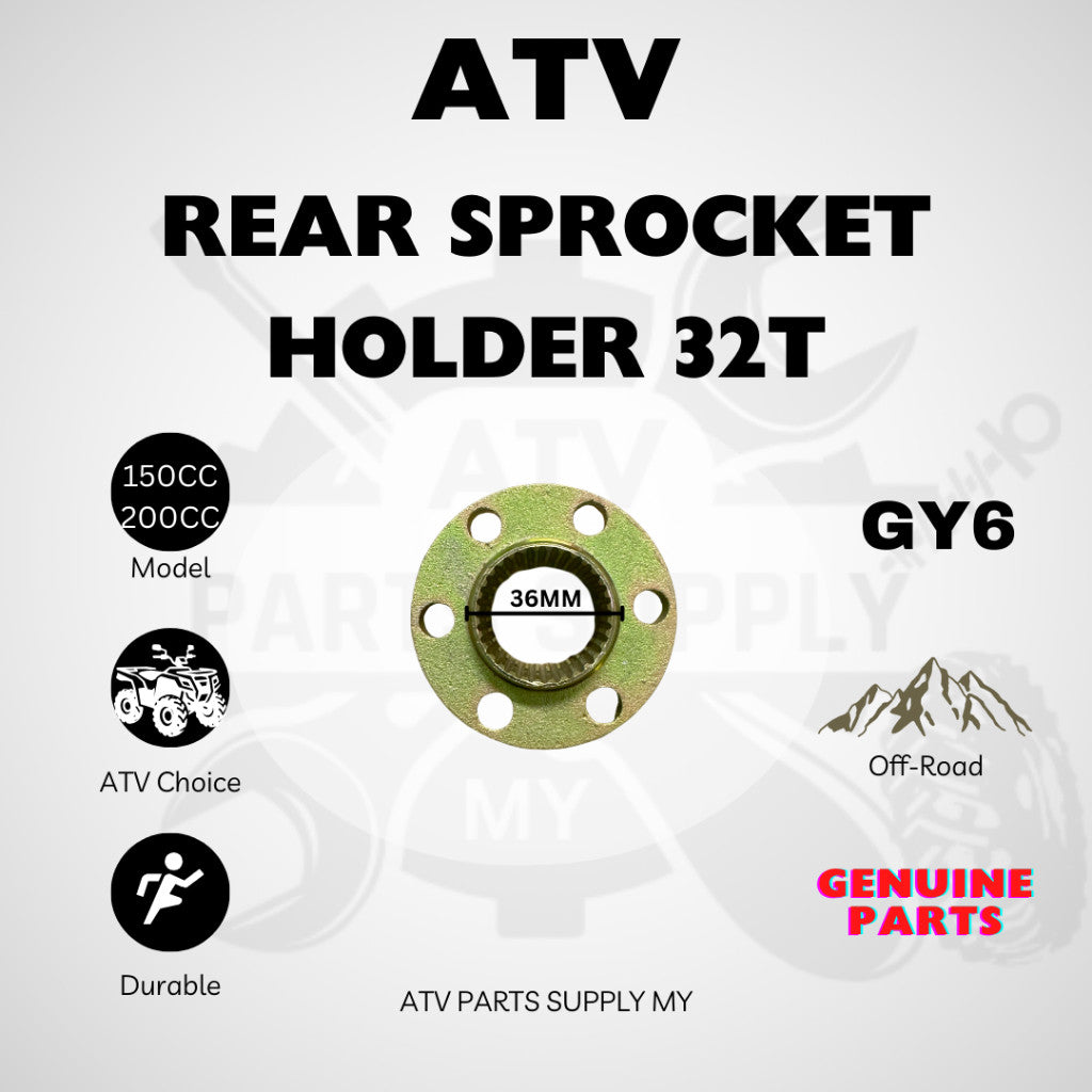 ATV Rear Sprocket Holder 32T | Rear Axle 32T  for GY6 Big Bull | 150CC | 200CC