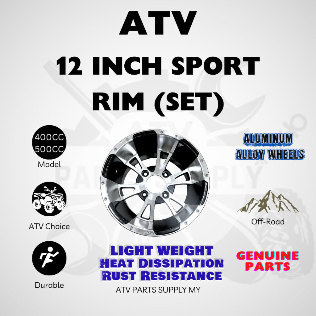 ATV Aluminum Alloy 12 INCH Sport Rim Set | Front | Rear | CFMOTO | LINHAI | 400CC | 500CC