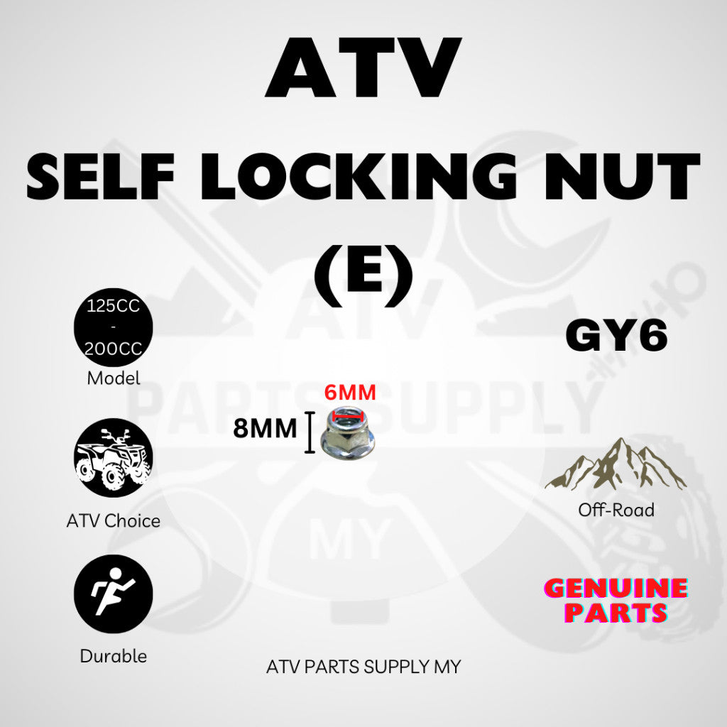ATV Self Locking Nut | Anti Loose | M16 | M14 | M12 | M10 | M6 | Original ATV Parts | Lock Nut | Clutch Pulley Nut